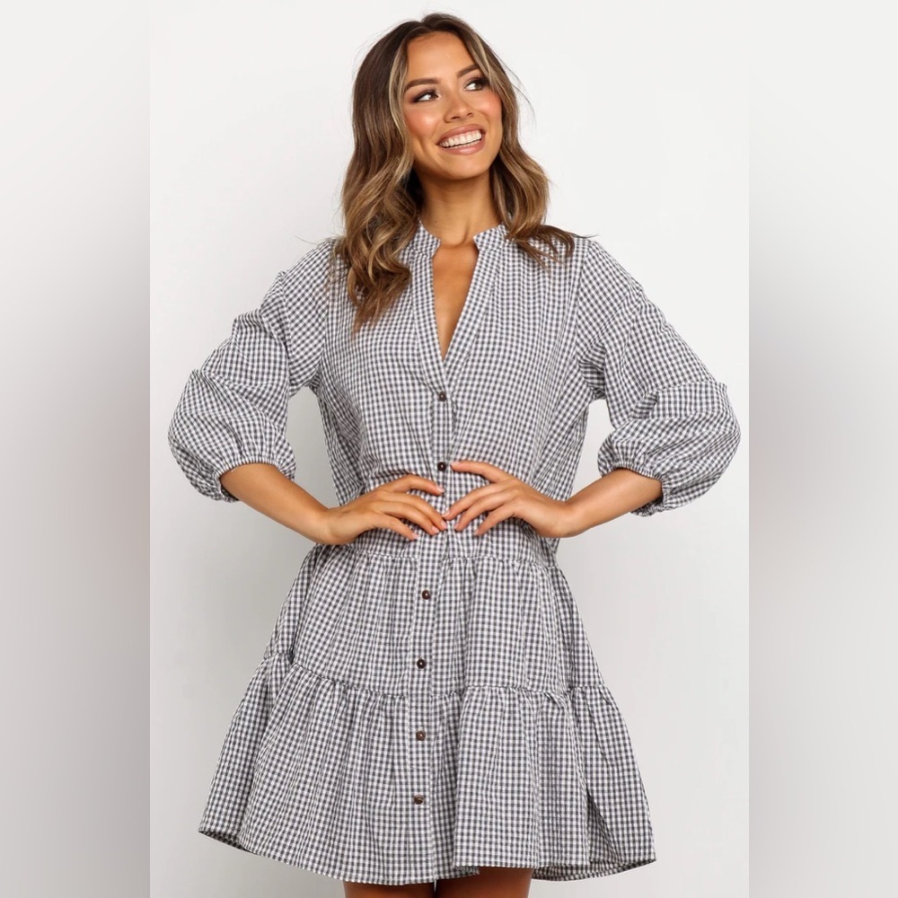 Petal & Pup Black and White Gingham Dress